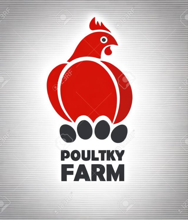 Chicken logo design template. Stylizing hen eggs hatch icon such us logotype. Vector illustration