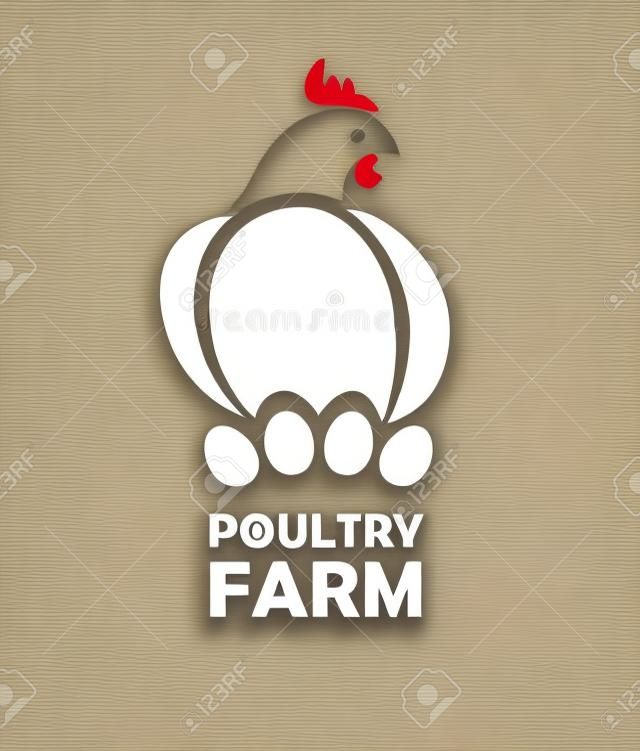 Chicken logo design template. Stylizing hen eggs hatch icon such us logotype. Vector illustration