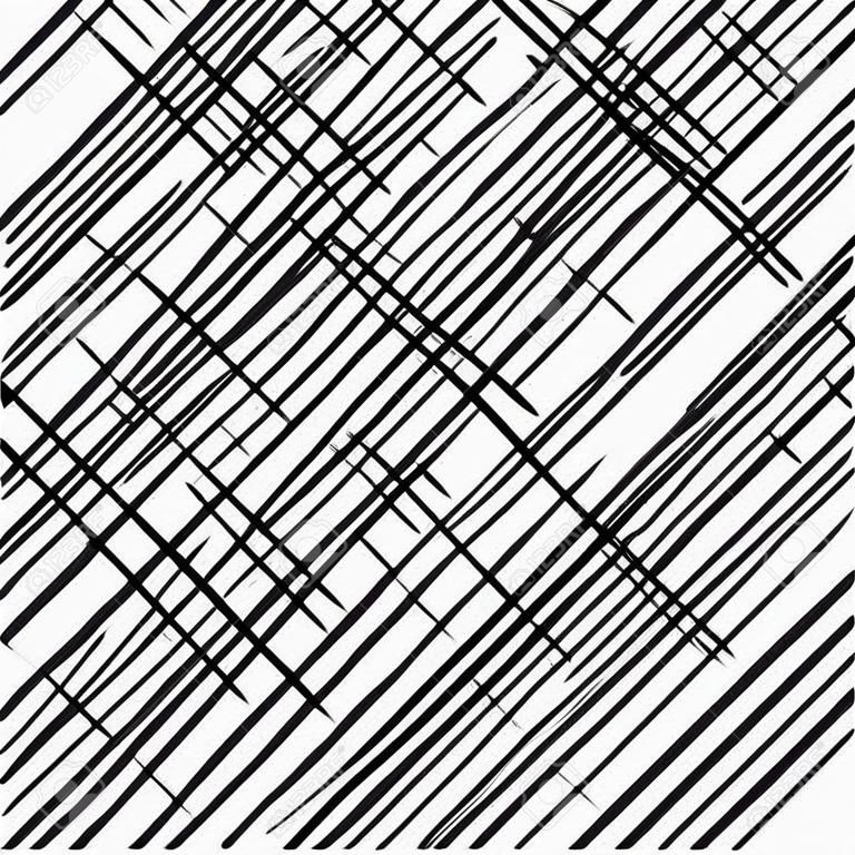Krzyżowy wzór. Tekstura z przecinającymi się liniami prostymi. Element projektu do tworzenia abstrakcyjnych grunge, teksturowanych tła, układów. Cyfrowe kreskowanie. Ilustracji wektorowych