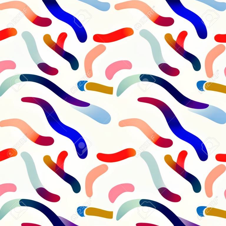 Conception abstraite de motif de gribouillis. Répétition sans couture de vecteur amusant de lignes ondulées.
