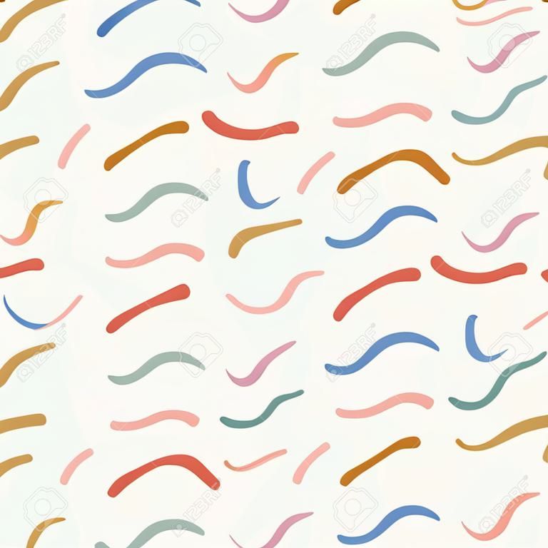 Conception abstraite de motif de gribouillis. Répétition sans couture de vecteur amusant de lignes ondulées.