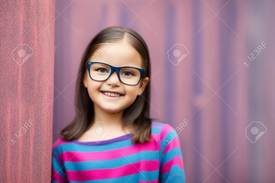 Retrato al aire libre de una linda niña de 5 años en el parque en un día  soleado. niño feliz, niño sonriente, niña optimista, niña positiva