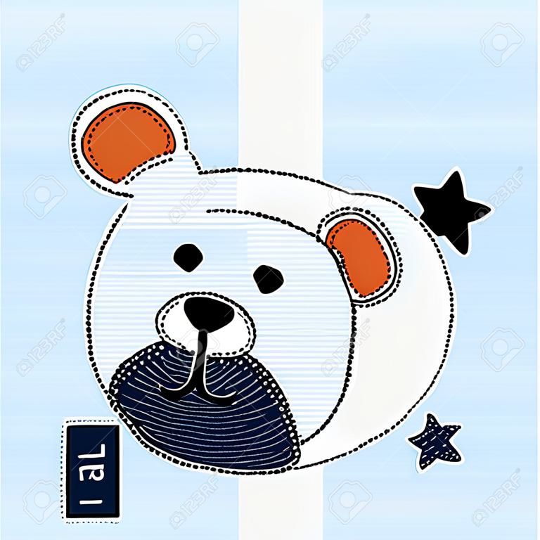 Cute Teddy Bear vectior illustration for greeting card, baby shower, t-shirt design