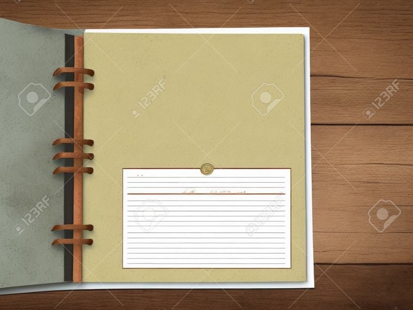 ビンテージファミリーアルバム、旅行日記、フォトノート、料理本または古い日記、持続可能な紙の文房具のモックアップ、スクラップブックのデザインコンセプト