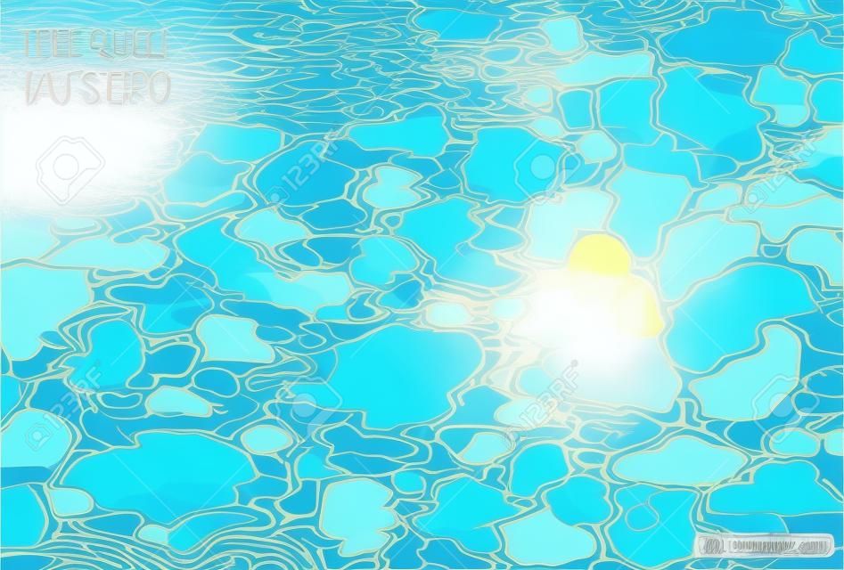 La ilustración de la superficie del agua con sol reflections- imagen totalmente vectorial colorido. Ideal natación de la piscina, el mar y la textura del océano.