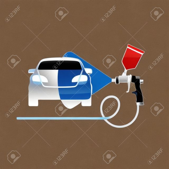 illustration of a car body repair. 