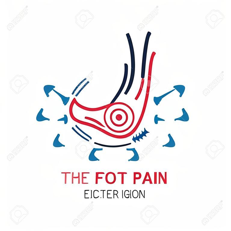Foot pain type sign. Editable vector illustration