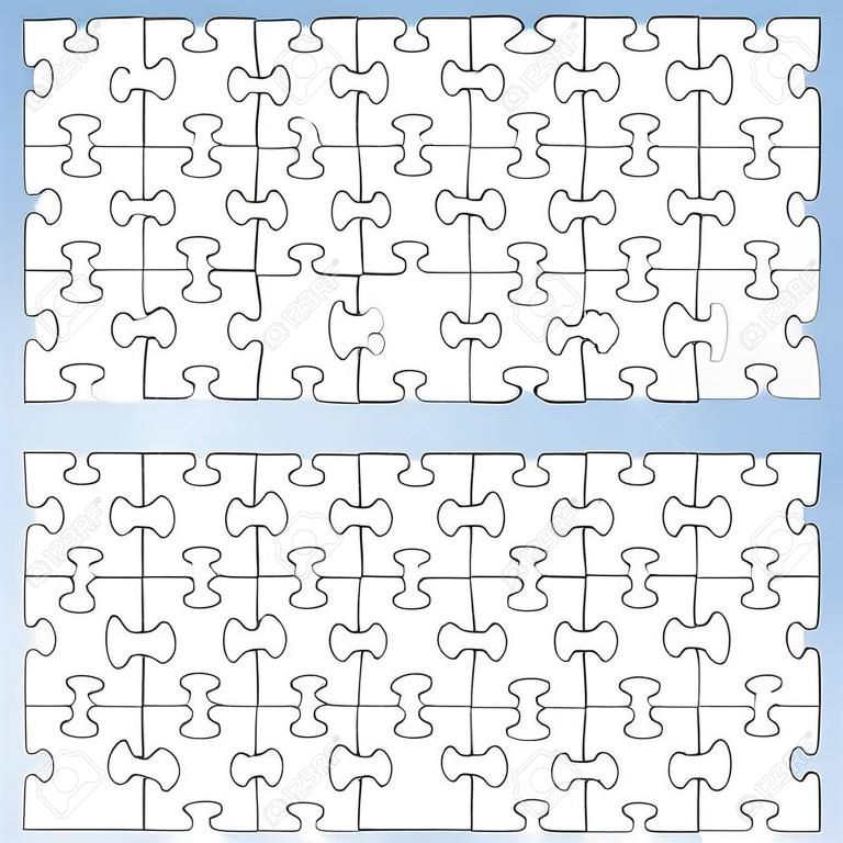 Puzzle Set: 24, 28, 30, 35, 36 Stück. Umrißvektor Stichsäge.