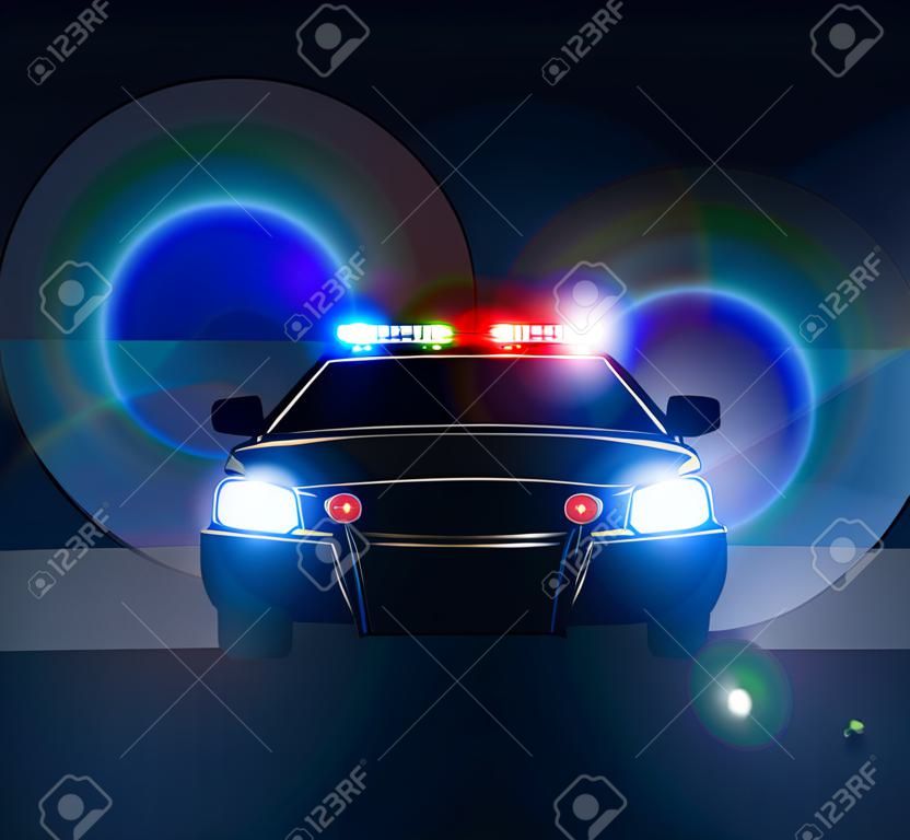 Carro de polícia à noite