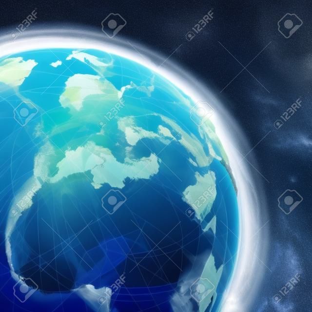 Pianeta Terra altamente dettagliate su uno sfondo bianco