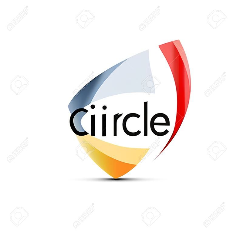 Circle shape. Transparent overlapping swirl shapes. Modern clean business icon. Vector illustration.