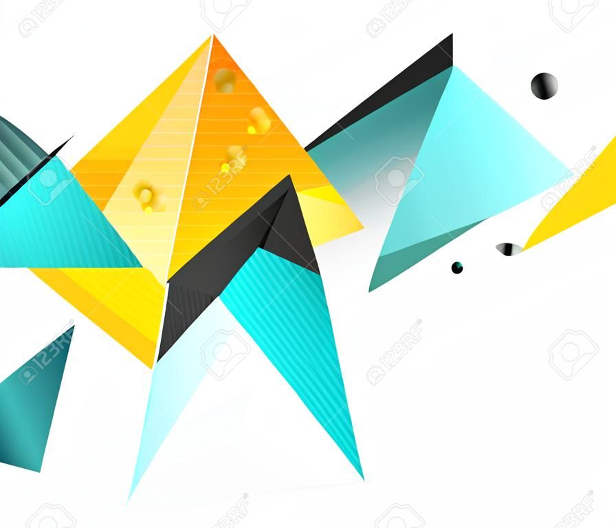 3d triangles geometric vector abstract background. Empty modern illustration for your message, text slogan or presentation wallpaper