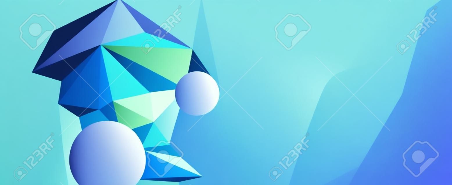 Trendy 3d geometric composition, design template for business or technology presentation, internet poster or web brochure cover