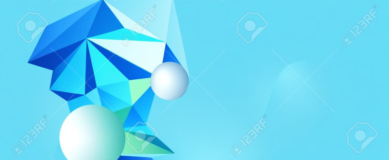 Trendy 3d geometric composition, design template for business or technology presentation, internet poster or web brochure cover