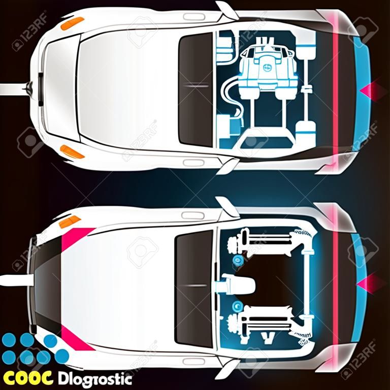Illustration vehicle diagnostics using the X-ray