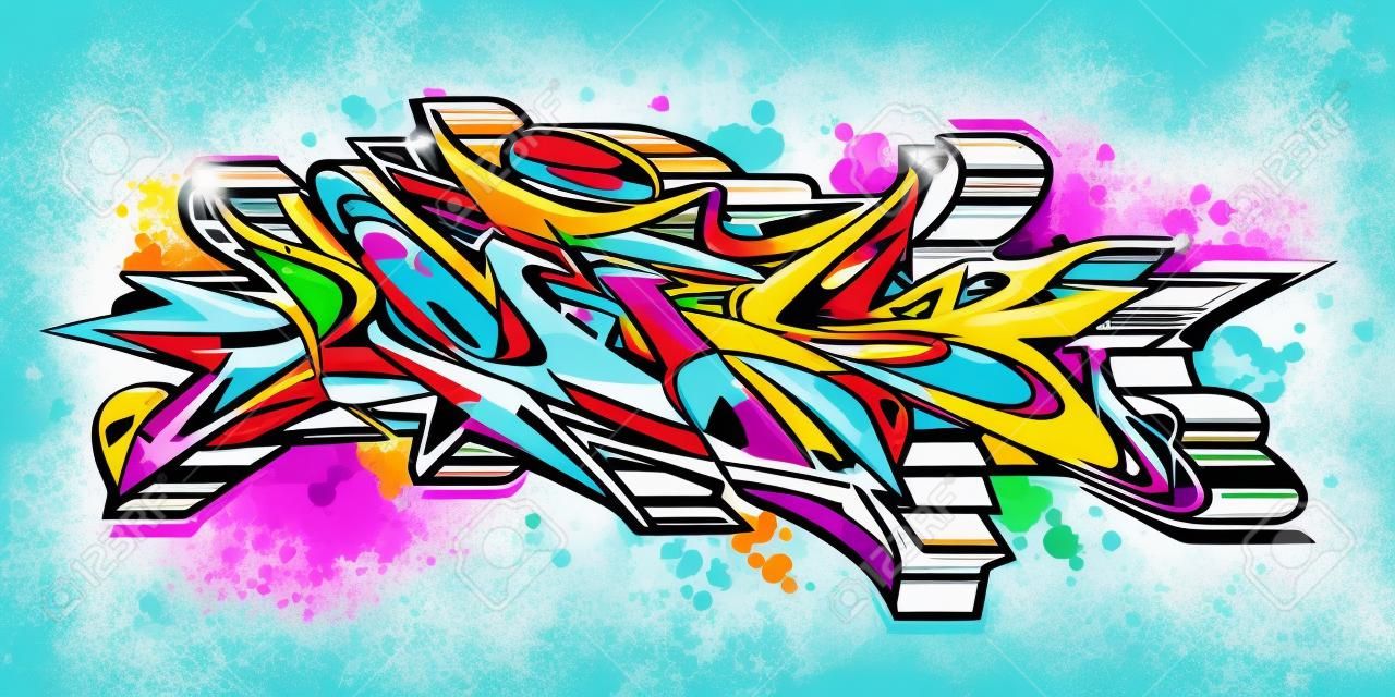 Abstract Word Lets Graffiti Style Font Lettering Vector Illustration