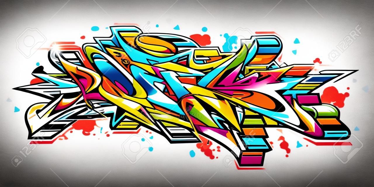 Abstract Word Lets Graffiti Style Font Lettering Vector Illustration