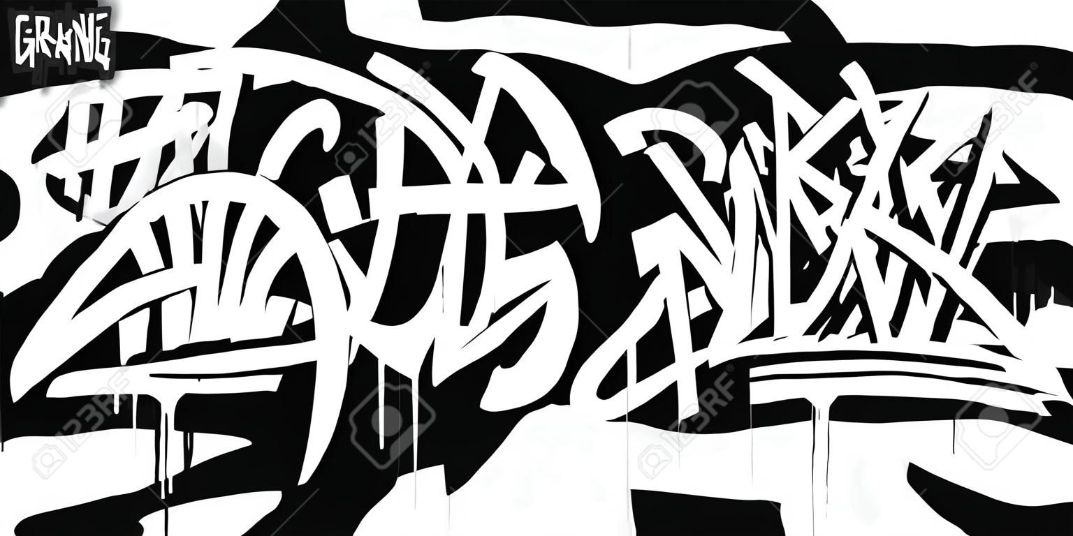 Abstract Hip Hop Hand Written Graffiti Style Word Garage Vector Illustration Art