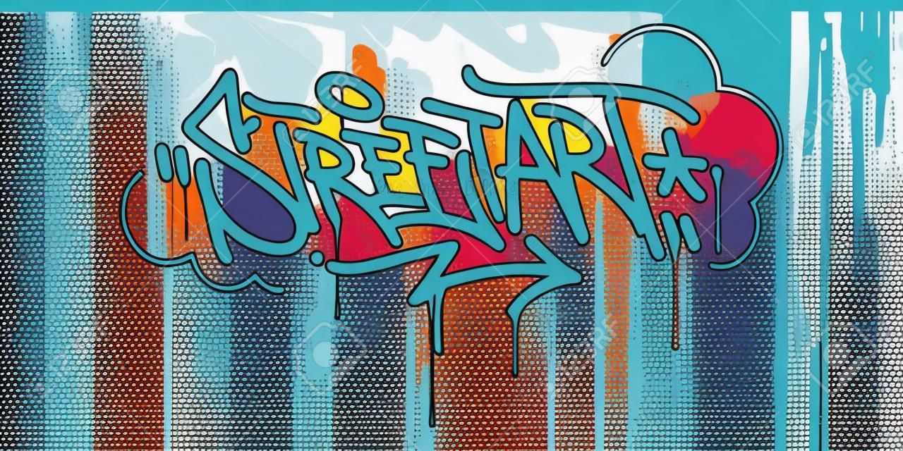 Abstract Hip Hop scritto a mano in stile graffiti parole Street Art illustrazione vettoriale Art