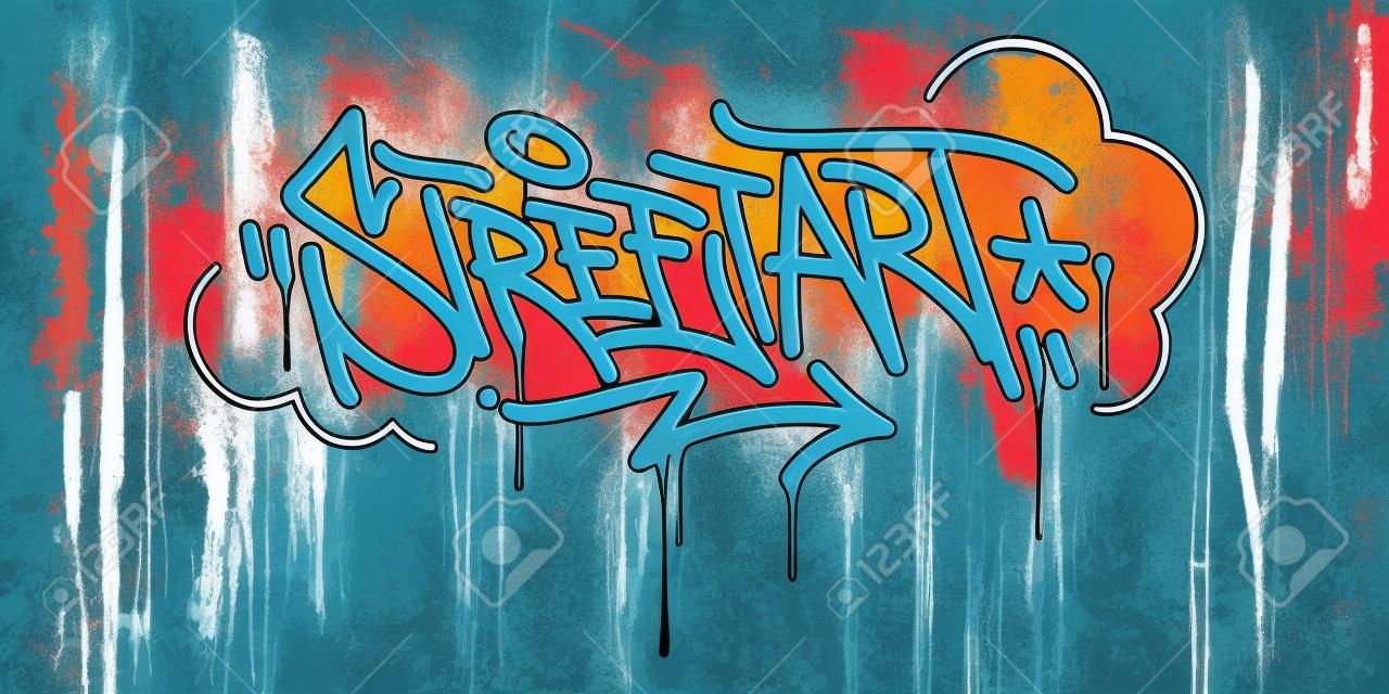 Abstract Hip Hop scritto a mano in stile graffiti parole Street Art illustrazione vettoriale Art