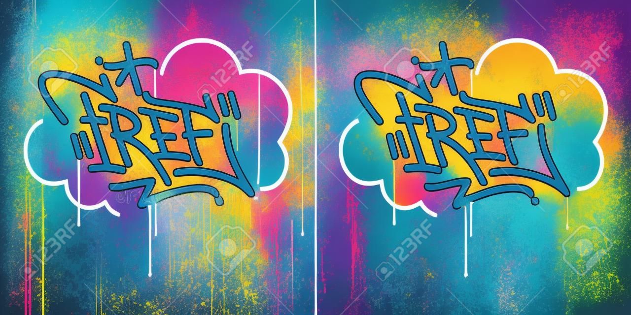 Abstrato hip hop mão escrita graffiti estilo palavra livre ilustração vetorial arte
