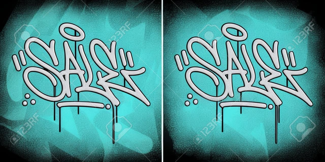 palavra venda Urban Hip Hop mão escrita graffiti estilo ilustração vetorial arte