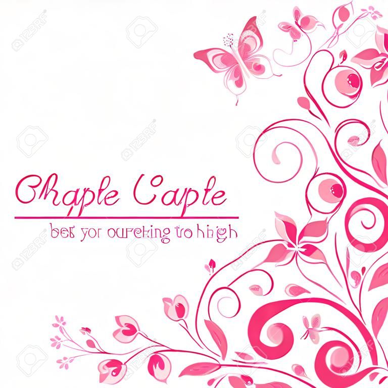Cartão floral cor-de-rosa