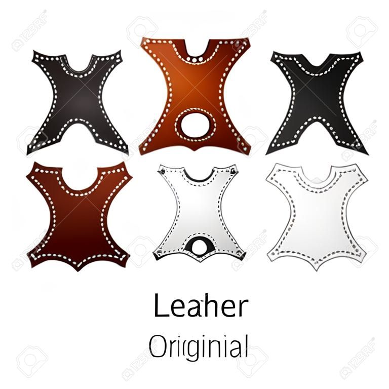 Leather - 100% original. Template sign for the label, logo, advertising, products made of leather.