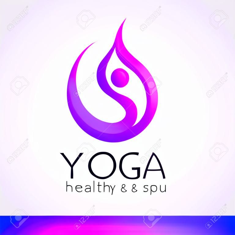 Yoga logo - design template. Health Care, Beauty, Spa, Relax, Meditation, Nirvana concept icon.