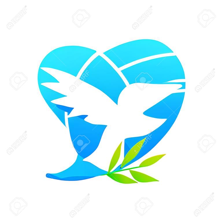 Logotipo de la paloma - plantilla de diseño. Blanca paloma - símbolo de paz.