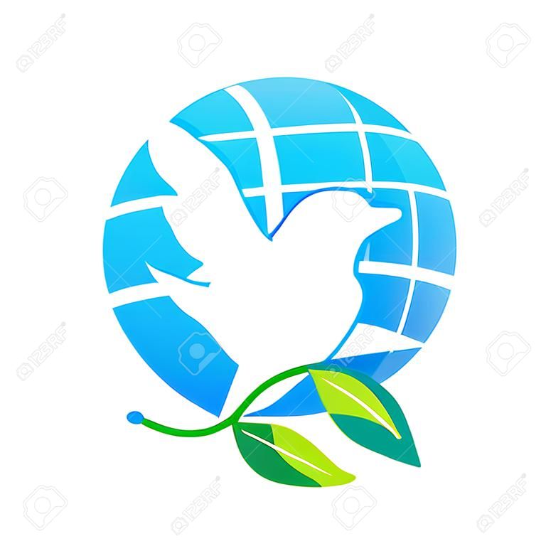 Logotipo de la paloma - plantilla de diseño. Blanca paloma - símbolo de paz.