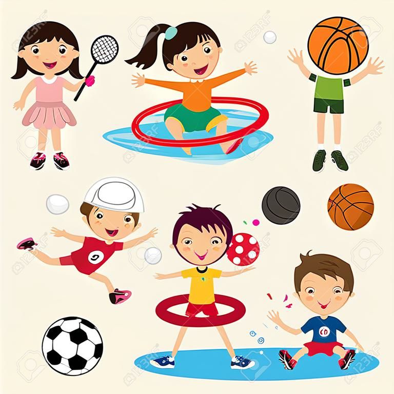 sport for kids collection, vector, illustration