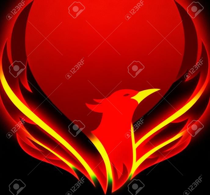 stock logo flaming phoenix flying