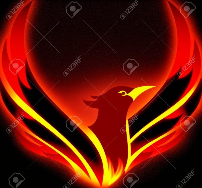 標準的なロゴ飛行フェニックスの炎