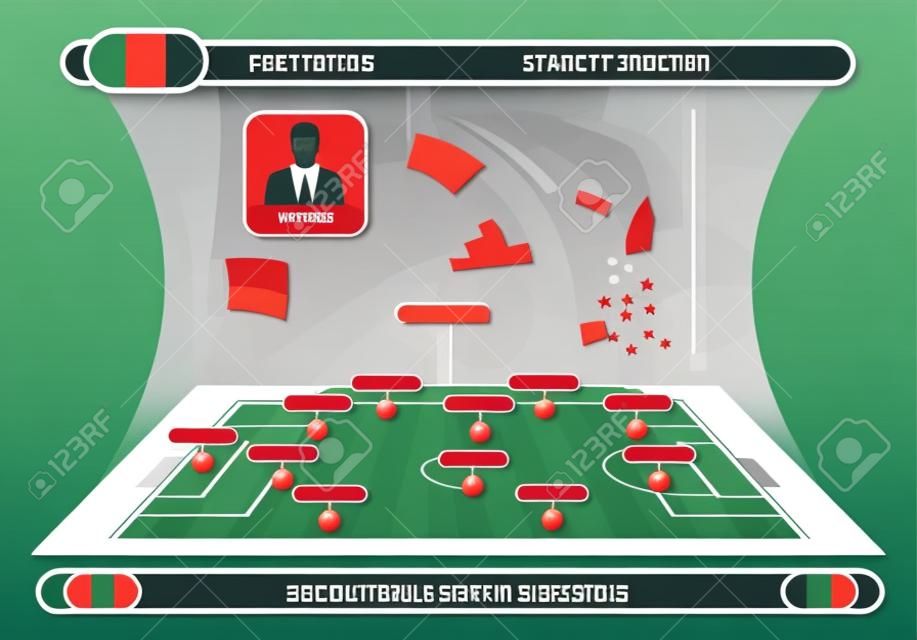 vector info graphic football field statistics