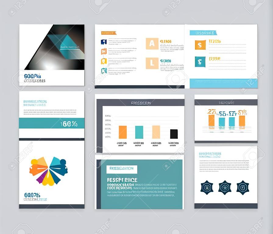 business presentation template design and page layout design for brochure ,book , magazine,annual report and company profile , with infographic elements graph