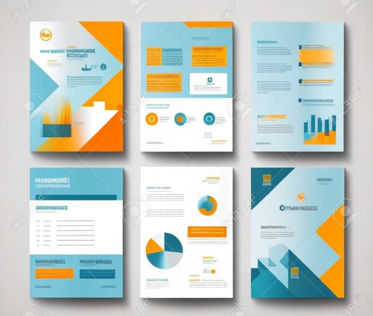 Template-Design für Unternehmensprofil, Geschäftsbericht, Broschüre, Flyer und Seitenlayout mit Business-Infografik-Element, Größe A 4, Vektor editierbar
