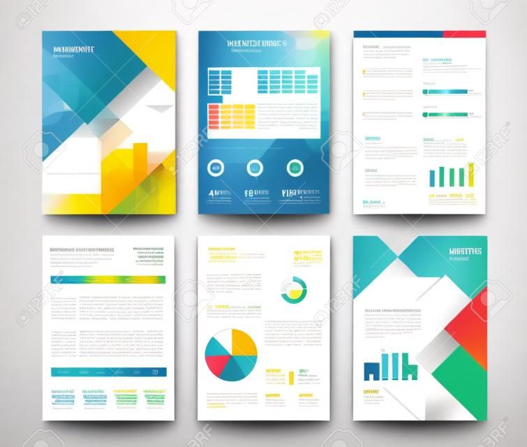Template-Design für Unternehmensprofil, Geschäftsbericht, Broschüre, Flyer und Seitenlayout mit Business-Infografik-Element, Größe A 4, Vektor editierbar