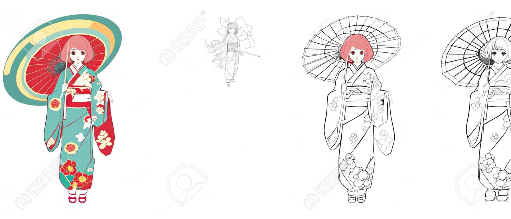 coloriages japonais kimono