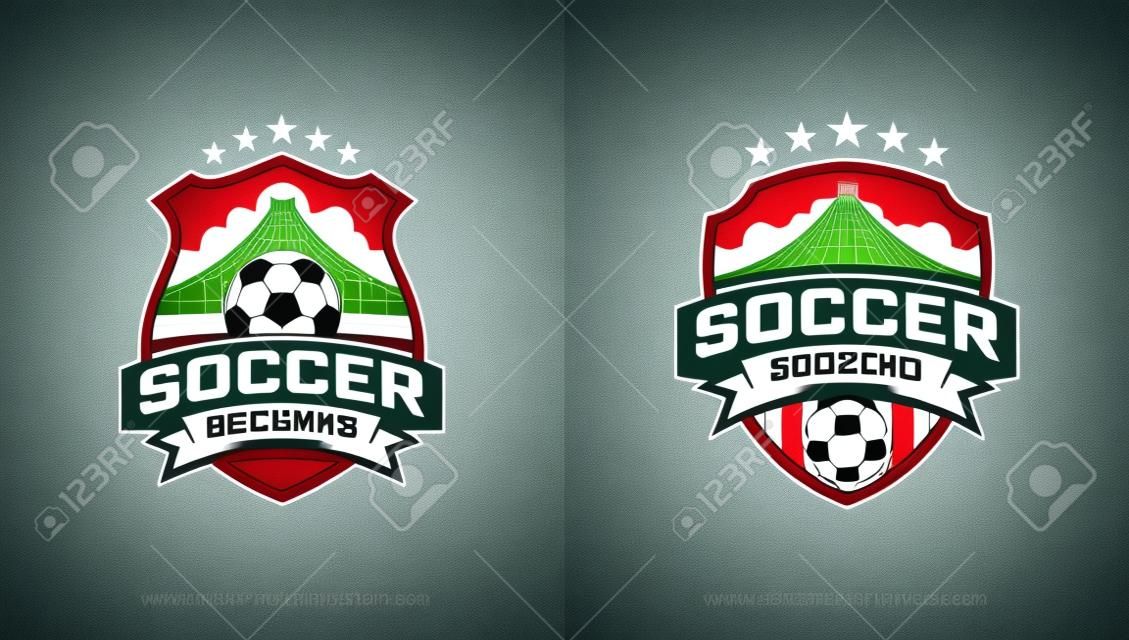 Logo for soccer tournament with soccer ball and bridge