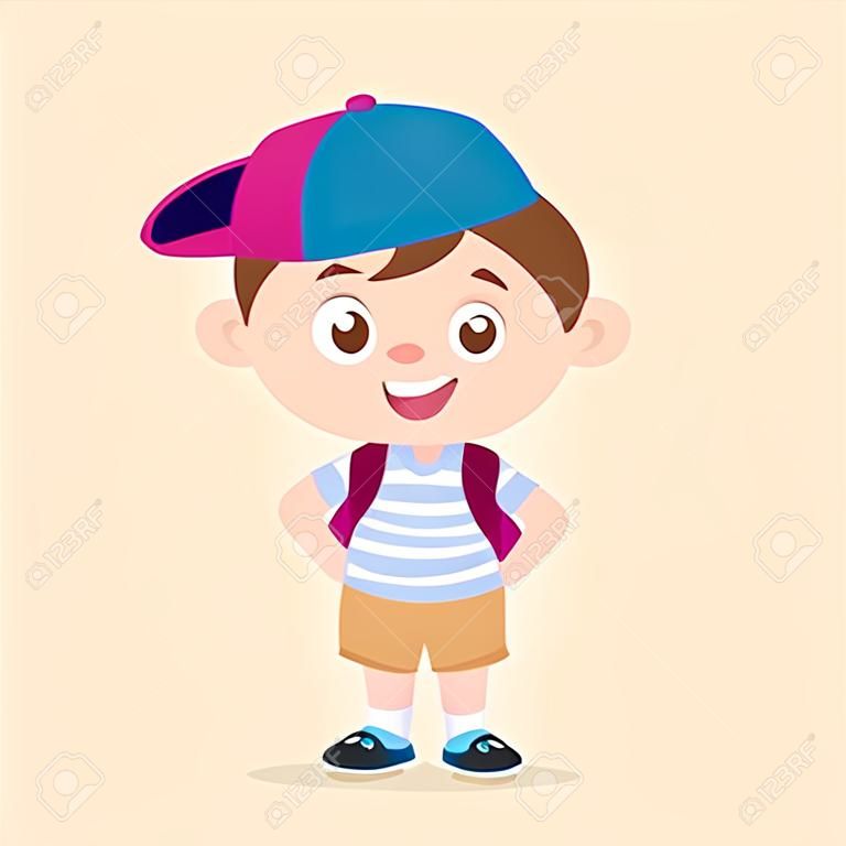 모자를 쓴 작은 학생