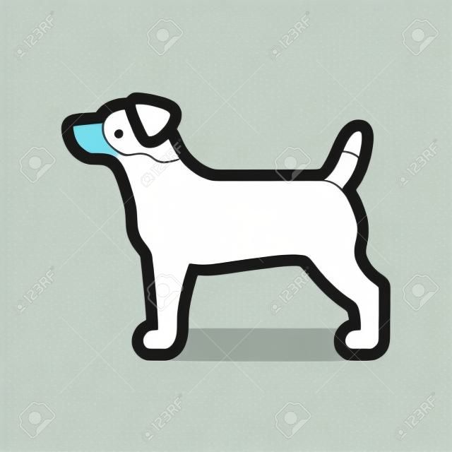 Vector Jack Russel Terrier Dog Icon Isolated On White Background
