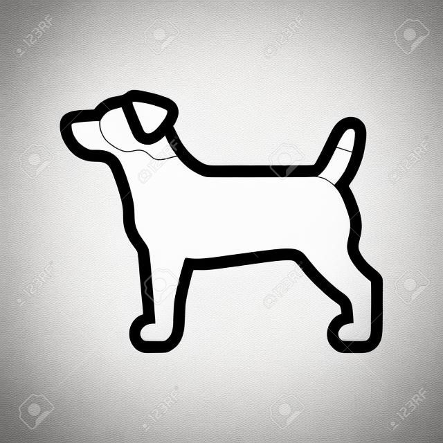Vector Jack Russel Terrier Dog Icon Isolated On White Background