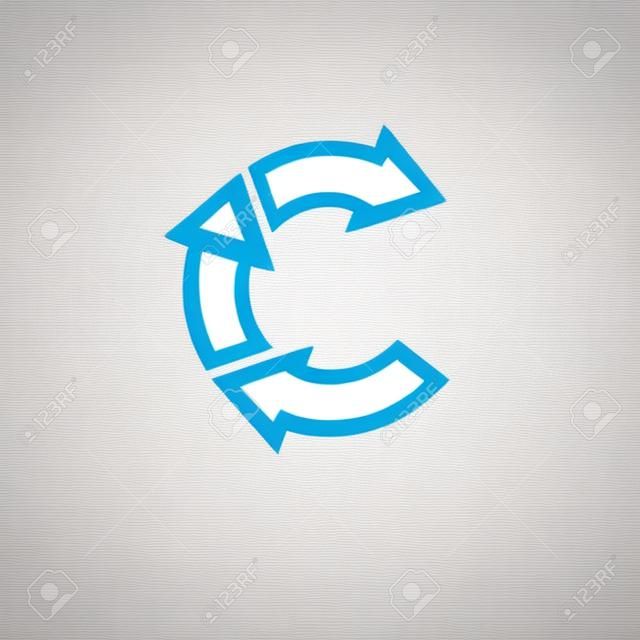 Letter C arrow logo icon design template elements. Vector color sign.