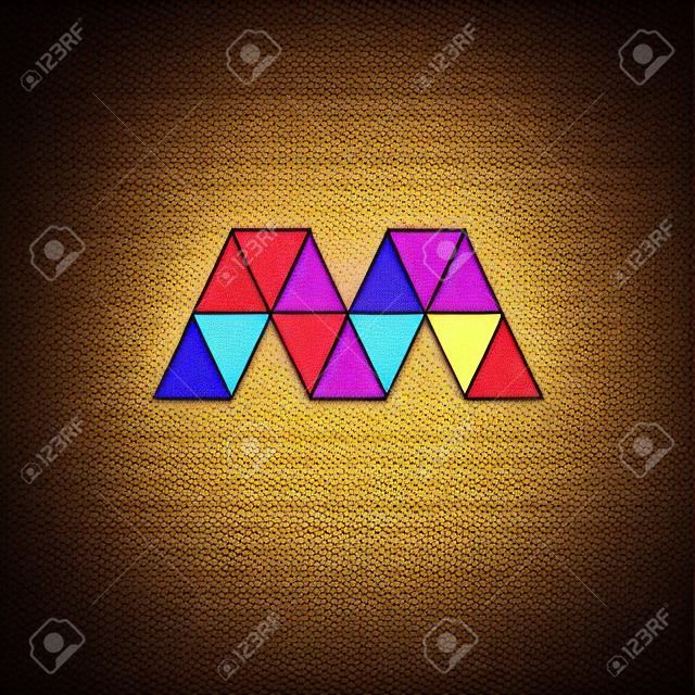 M harfi mozaik logo simge tasarım şablonu öğeleri