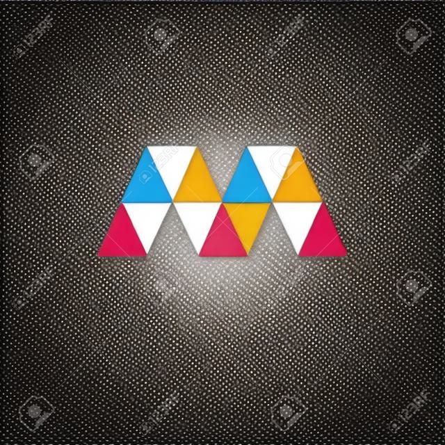 M betű mozaik logo ikon design sablon elemei