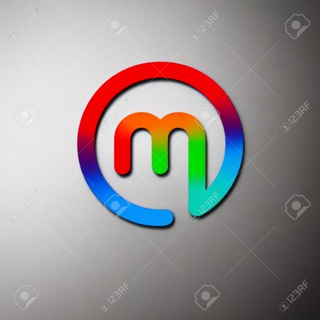 Letra M logotipo icono elementos de plantilla de diseño