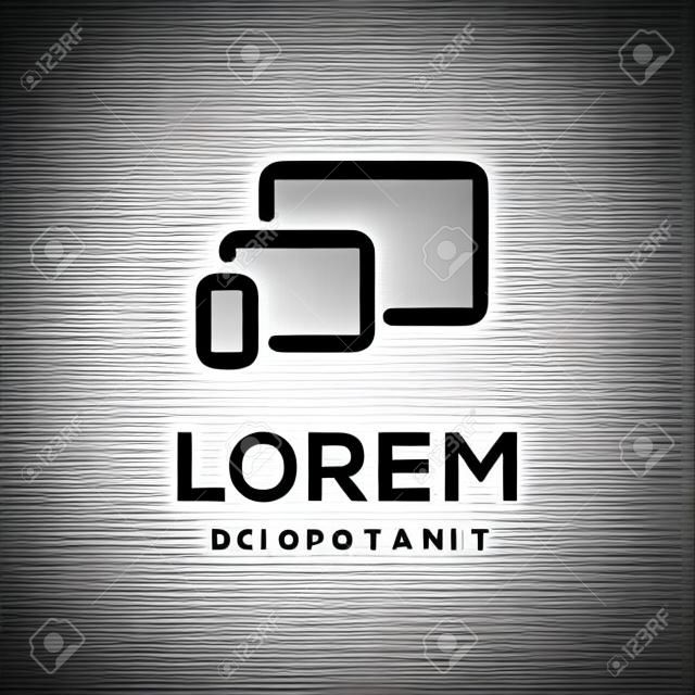 Laptop-Computer Tablet-Telefon-Logo Icon Design-Vorlage