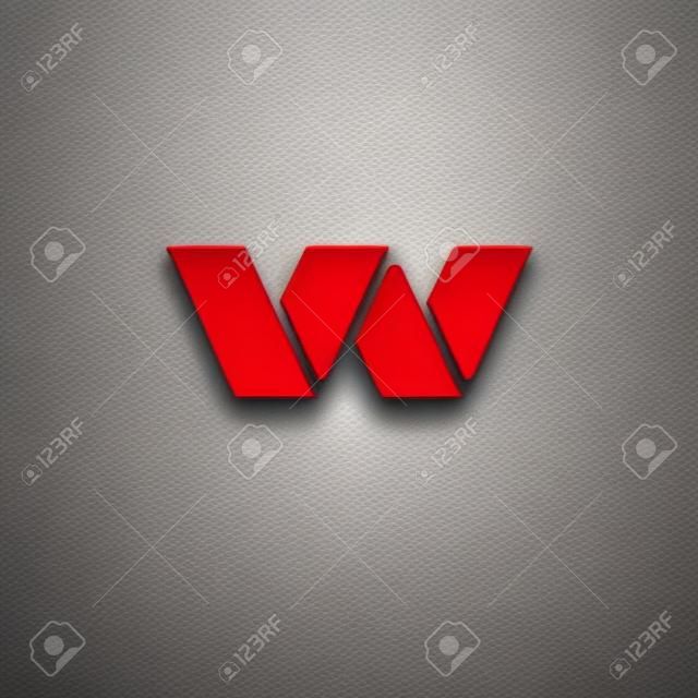 Litera W logo ikony elementów szablonu projektu