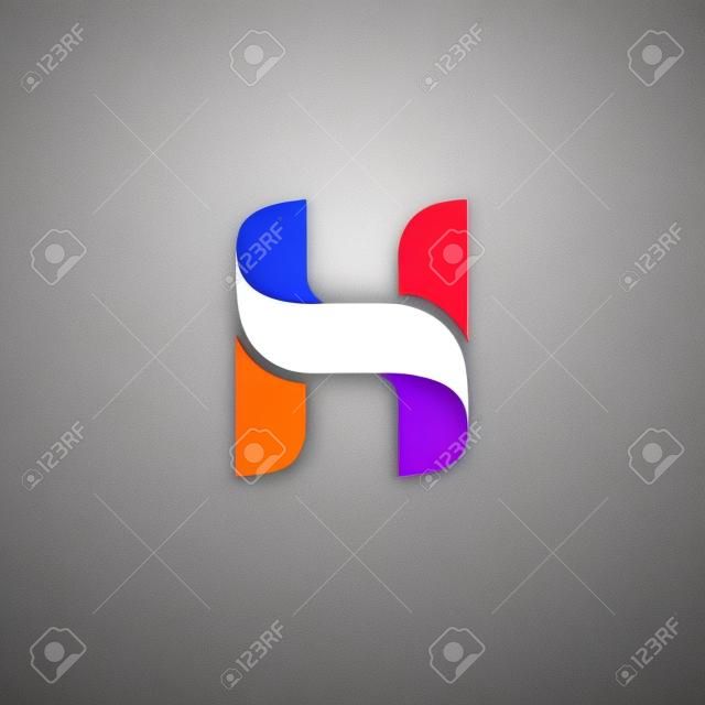 Litera H logo ikony elementy szablonu projektu